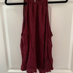 Maroon High Neck Top